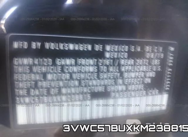 3VWC57BUXKM238815 фото 10