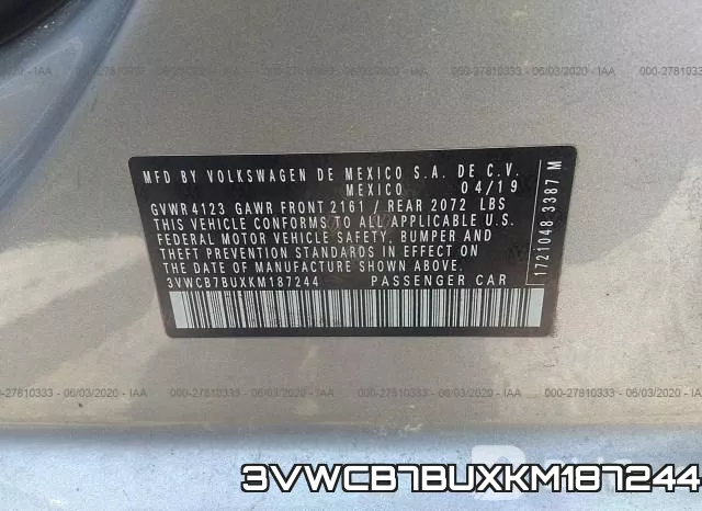 3VWCB7BUXKM187244 фото 10