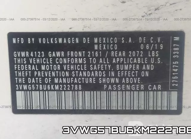 3VWG57BU6KM222788 фото 10