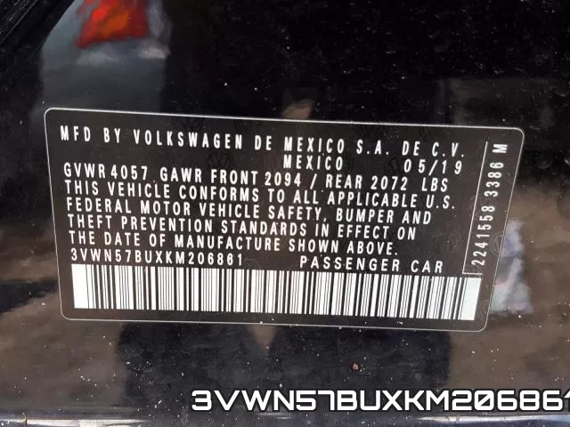 3VWN57BUXKM206861 фото 2