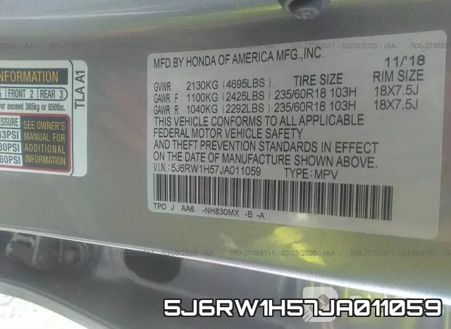 5J6RW1H57JA011059 фото 10