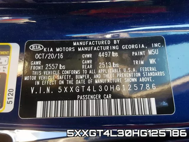 5XXGT4L30HG125786 фото 2