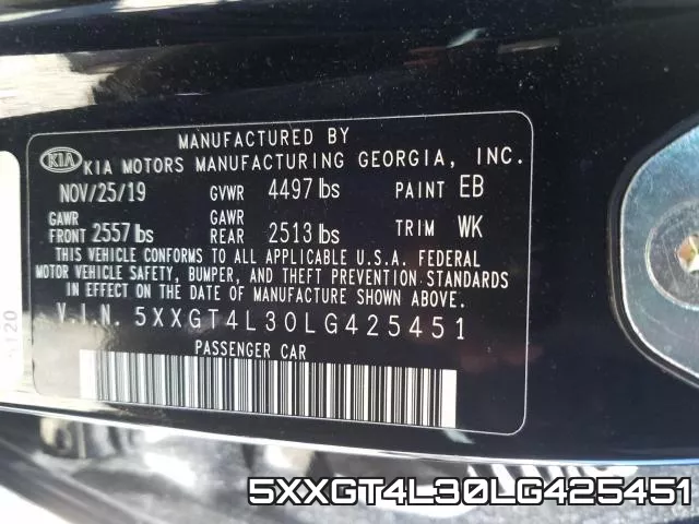 5XXGT4L30LG425451 фото 2