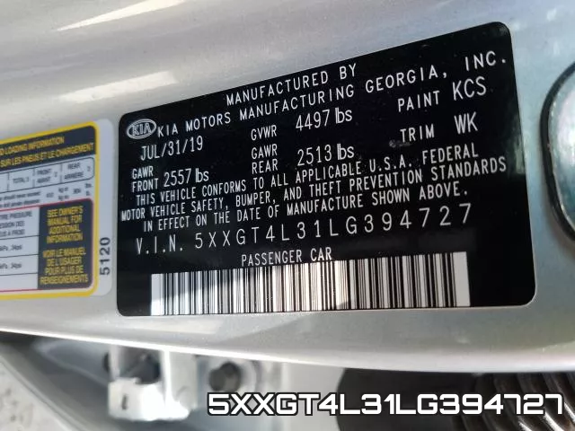 5XXGT4L31LG394727 фото 2