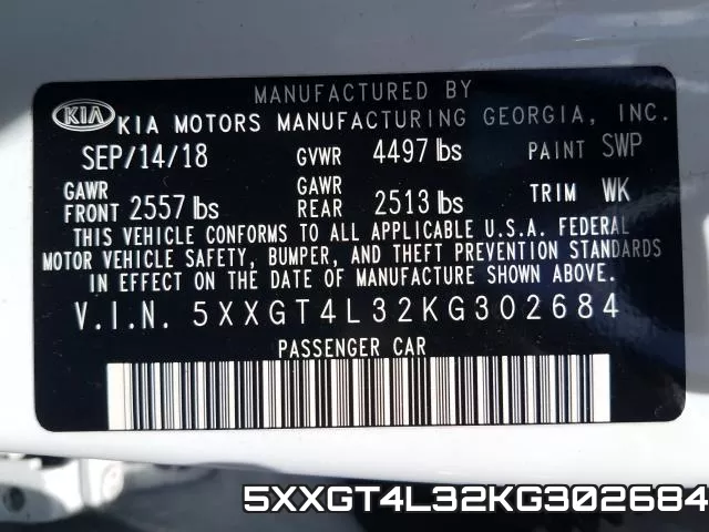 5XXGT4L32KG302684 фото 2