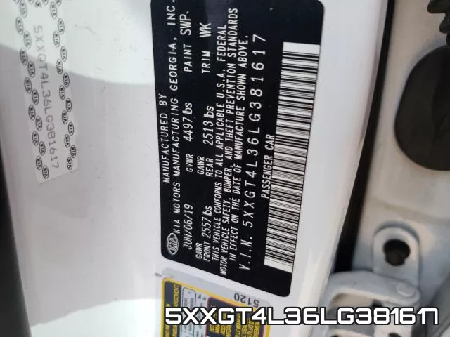 5XXGT4L36LG381617 фото 2