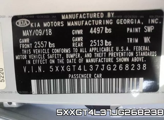 5XXGT4L37JG268238 фото 10