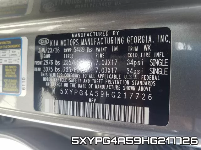 5XYPG4A59HG217726 фото 2