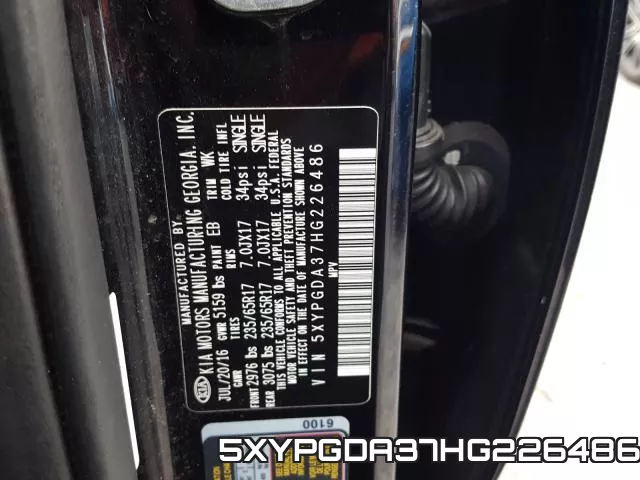 5XYPGDA37HG226486 фото 2