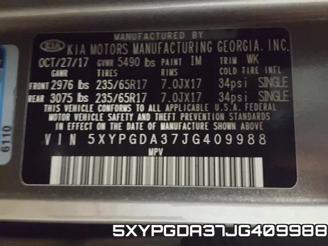 5XYPGDA37JG409988 фото 2