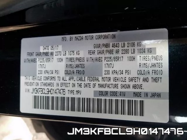 JM3KFBCL9H0147476 фото 2