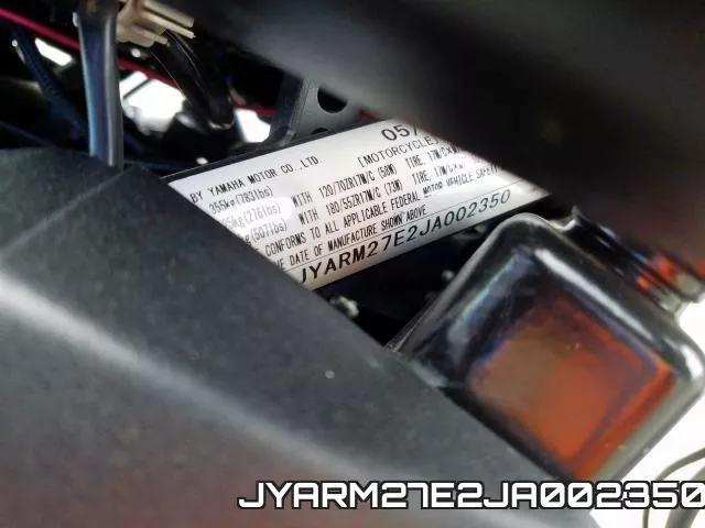 JYARM27E2JA002350 фото 2