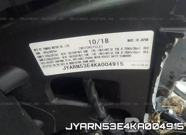 JYARN53E4KA004915 фото 2