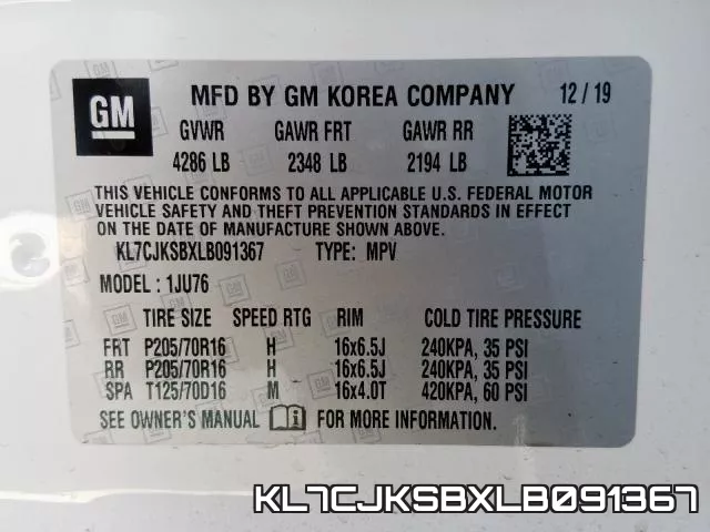 KL7CJKSBXLB091367 фото 2