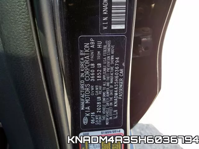 KNADM4A35H6036794 фото 2