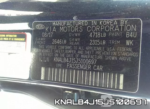 KNALB4J15J5100697 фото 10