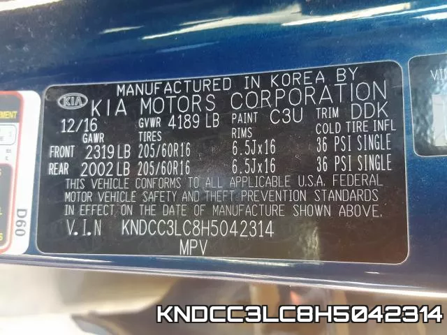 KNDCC3LC8H5042314 фото 2