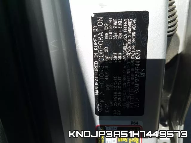 KNDJP3A51H7449573 фото 2