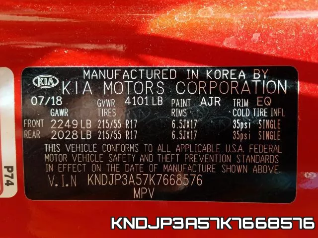 KNDJP3A57K7668576 фото 2