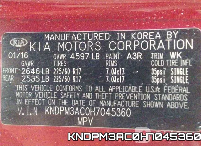 KNDPM3AC0H7045360 фото 10