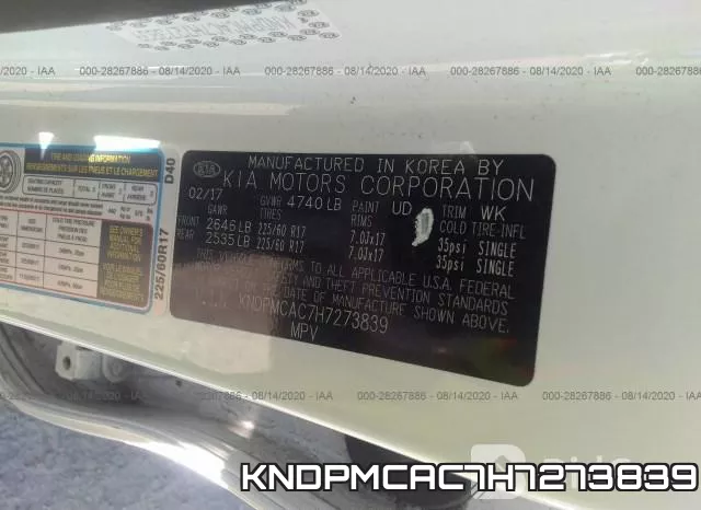 KNDPMCAC7H7273839 фото 10