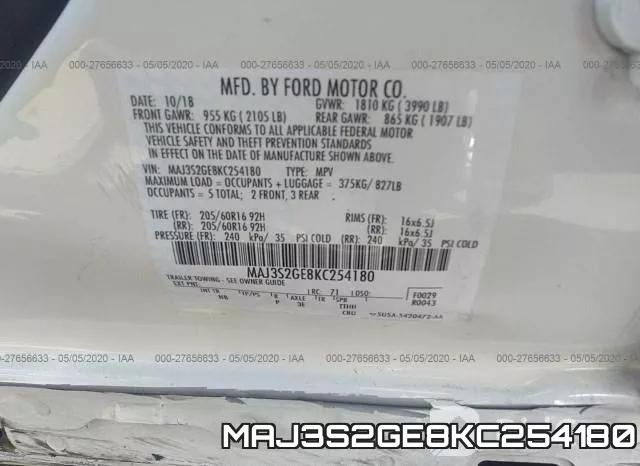 MAJ3S2GE8KC254180 фото 10