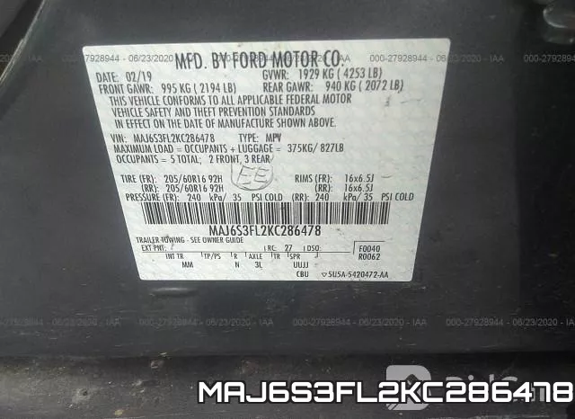 MAJ6S3FL2KC286478 фото 10
