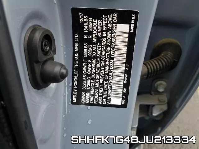 SHHFK7G48JU213334 фото 2