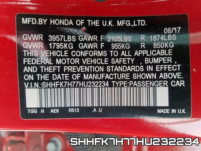 SHHFK7H77HU232234 фото 2