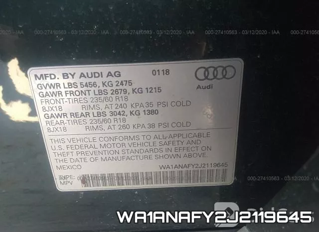 WA1ANAFY2J2119645 фото 10