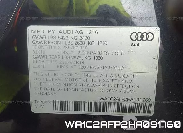 WA1C2AFP2HA091760 фото 10