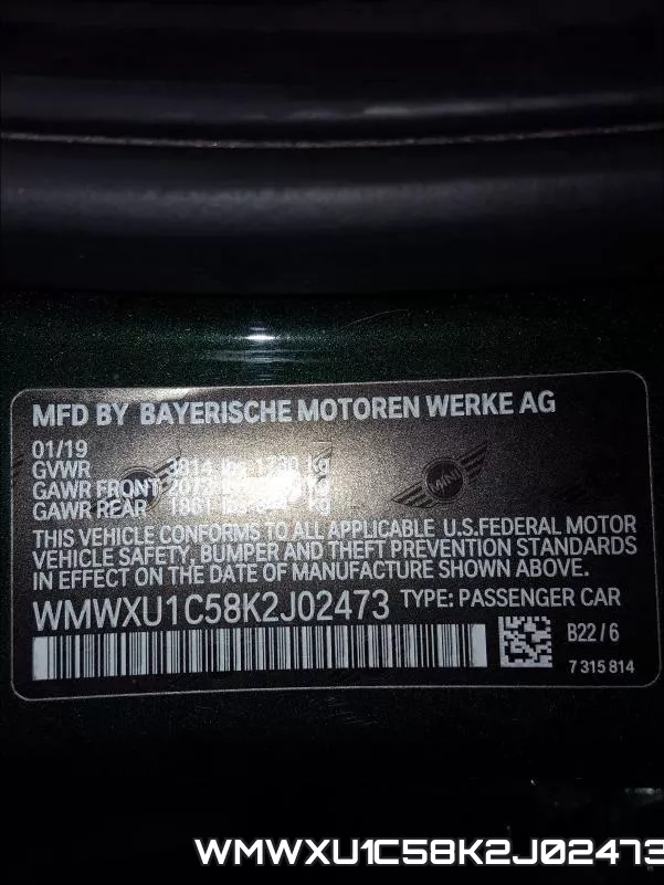 WMWXU1C58K2J02473 фото 2