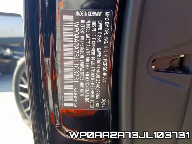 WP0AA2A73JL103731 фото 2