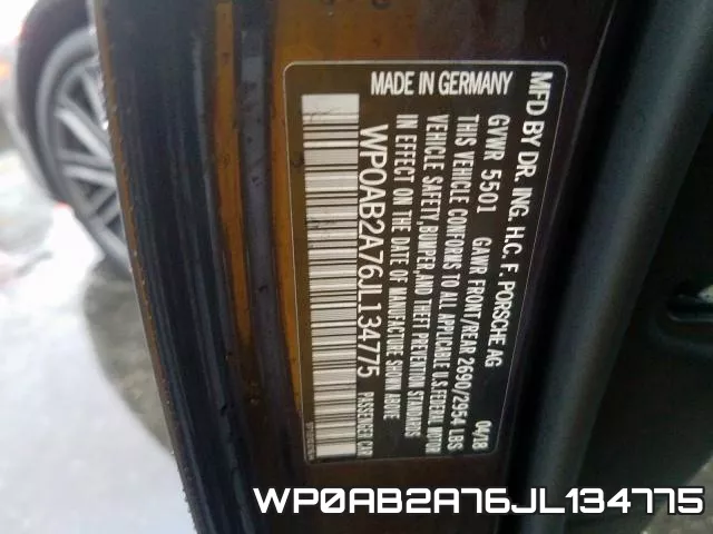 WP0AB2A76JL134775 фото 2