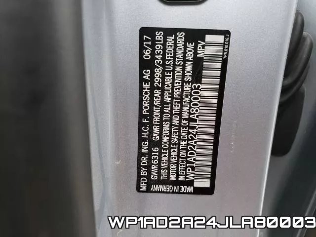 WP1AD2A24JLA80003 фото 2
