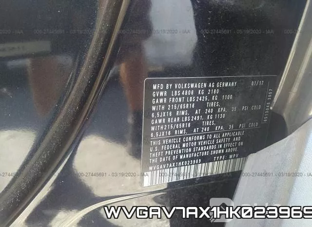 WVGAV7AX1HK023969 фото 10