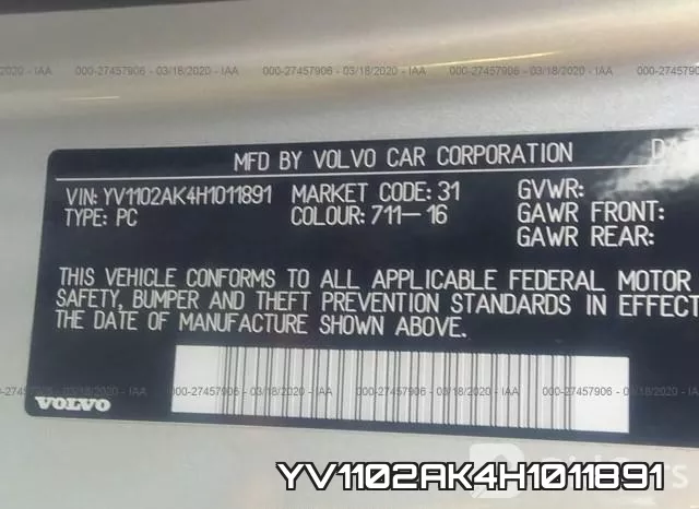 YV1102AK4H1011891 фото 10