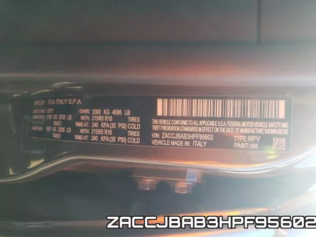 ZACCJBAB3HPF95602 фото 2