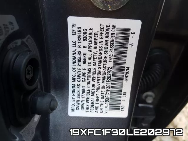 19XFC1F30LE202972 фото 2