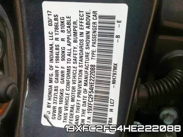 19XFC2F54HE222088 фото 2