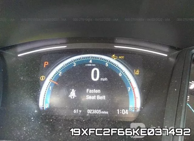 19XFC2F66KE037492 фото 8