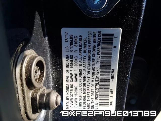19XFC2F79JE013789 фото 2