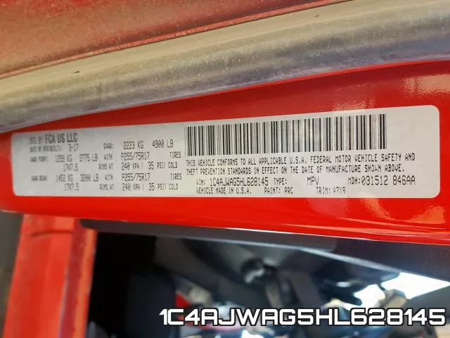 1C4AJWAG5HL628145 фото 2