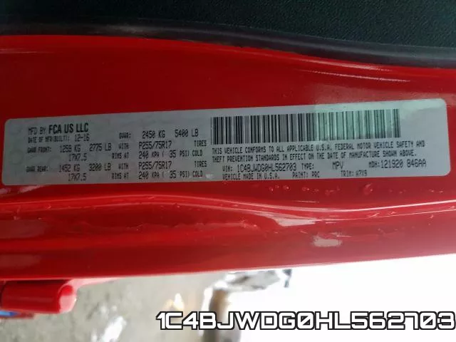 1C4BJWDG0HL562703 фото 2
