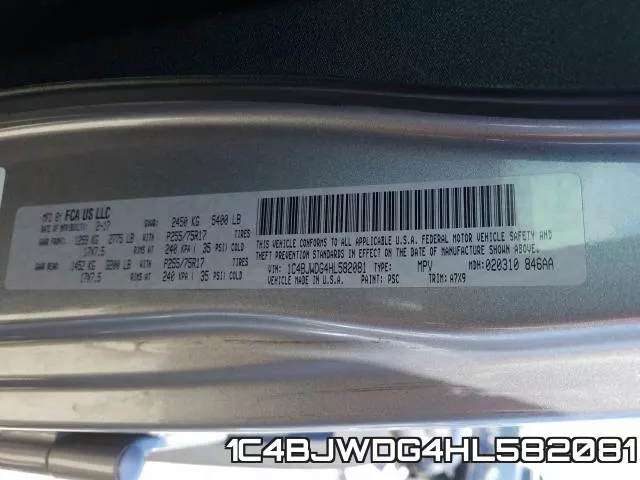 1C4BJWDG4HL582081 фото 2