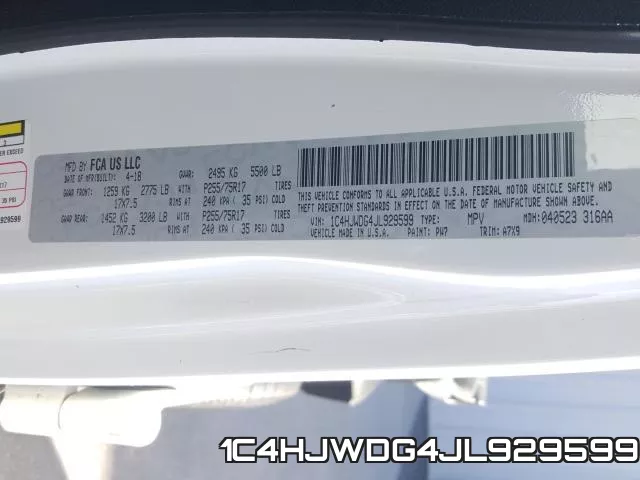 1C4HJWDG4JL929599 фото 2