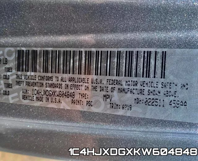 1C4HJXDGXKW604848 фото 2