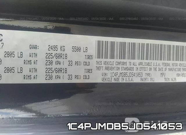 1C4PJMDB5JD541053 фото 10