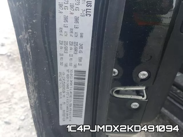 1C4PJMDX2KD491094 фото 2