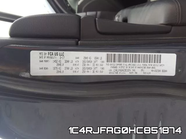 1C4RJFAG0HC851874 фото 2